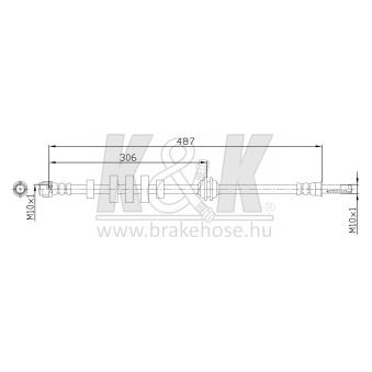 Flexible de frein K&K FT1090 pour AUDI Q5 2.0 TDI - 143cv