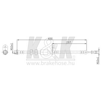 Flexible de frein K&K FT1360 pour FORD FOCUS 1.5 TDCi - 120cv