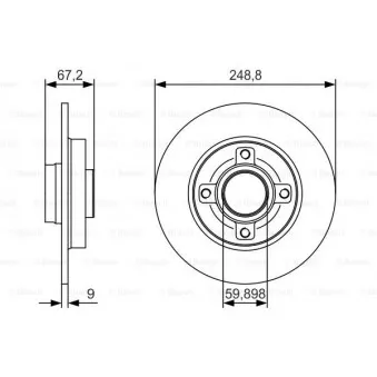 Jeu de 2 disques de frein avant BOSCH OEM 424934