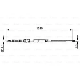 Tirette à câble, frein de stationnement BOSCH OEM 1T0609721M