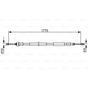Tirette à câble, frein de stationnement BOSCH OEM 9664440680