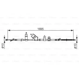 Tirette à câble, frein de stationnement BOSCH 1 987 482 464
