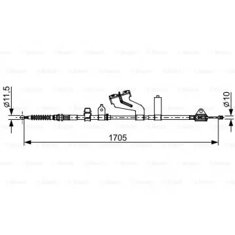 Tirette à câble, frein de stationnement BOSCH OEM 464300D210