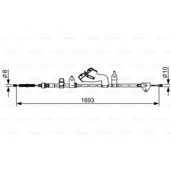 Tirette à câble, frein de stationnement BOSCH 1 987 482 657