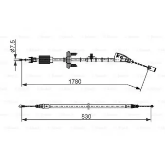 BOSCH 1 987 482 797 - Tirette à câble, frein de stationnement