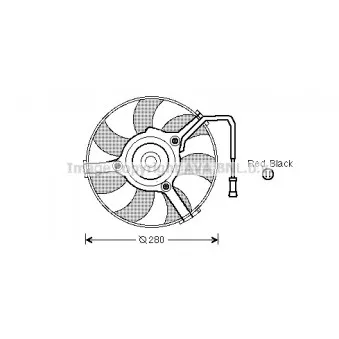 Ventilateur, refroidissement du moteur AVA QUALITY COOLING OEM 4B3959455B