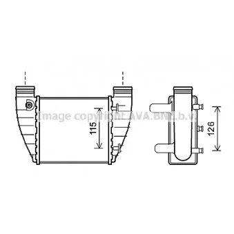 Intercooler, échangeur AVA QUALITY COOLING OEM 8E0145806M
