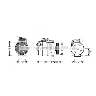 Compresseur, climatisation AVA QUALITY COOLING OEM 4B0260805M