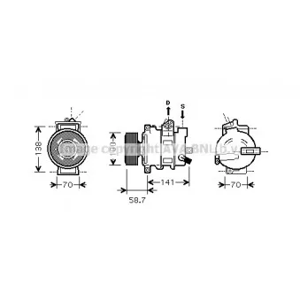 Compresseur, climatisation AVA QUALITY COOLING AIK287 pour AUDI A4 2.0 TDI quattro - 150cv