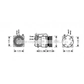 Compresseur de climatisation SANDEN SD7V16-6206