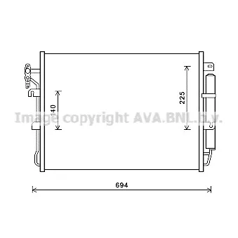 Condenseur, climatisation AVA QUALITY COOLING OEM CF20556