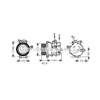 Compresseur, climatisation AVA QUALITY COOLING OEM JPB000173