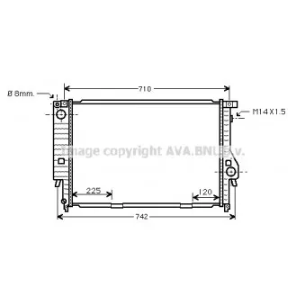 Radiateur, refroidissement du moteur AVA QUALITY COOLING BW2095