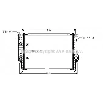 Radiateur, refroidissement du moteur AVA QUALITY COOLING BW2165