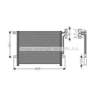 Condenseur, climatisation AVA QUALITY COOLING OEM AC 502 001S