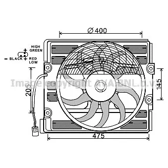 Ventilateur, refroidissement du moteur AVA QUALITY COOLING BW7512
