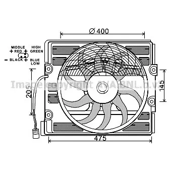 Ventilateur, refroidissement du moteur AVA QUALITY COOLING OEM V20-02-1073