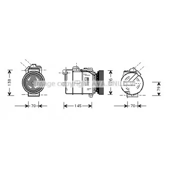 Compresseur, climatisation AVA QUALITY COOLING OEM 8385050