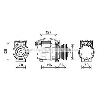 Compresseur, climatisation AVA QUALITY COOLING OEM ERR4375