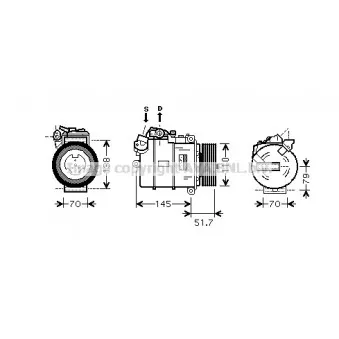 Compresseur, climatisation AVA QUALITY COOLING OEM 64526918753