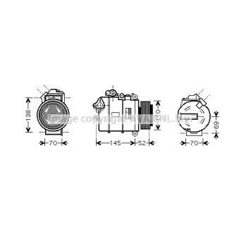 Compresseur, climatisation AVA QUALITY COOLING OEM 64526918749