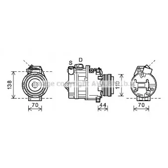 Compresseur, climatisation AVA QUALITY COOLING OEM 6917864