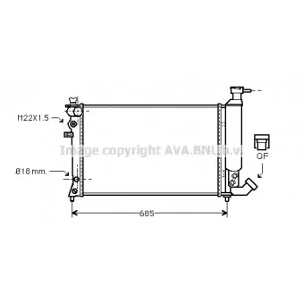 Radiateur, refroidissement du moteur AVA QUALITY COOLING CN2060