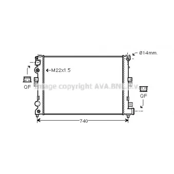 Radiateur, refroidissement du moteur AVA QUALITY COOLING CN2088