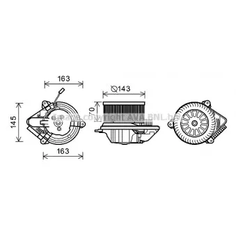 Moteur électrique, pulseur d'air habitacle AVA QUALITY COOLING CN7503