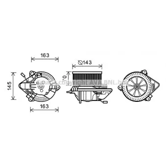 Moteur électrique, pulseur d'air habitacle AVA QUALITY COOLING CN7506
