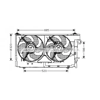 Ventilateur, refroidissement du moteur AVA QUALITY COOLING OEM ECI045