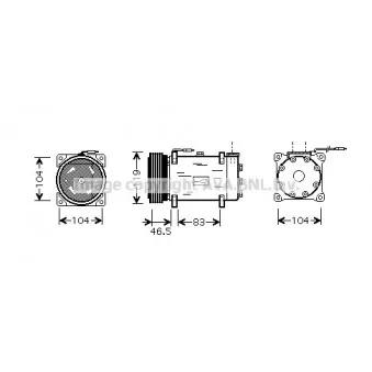 Compresseur, climatisation AVA QUALITY COOLING CNK160 pour CITROEN XSARA 1.5 D - 57cv