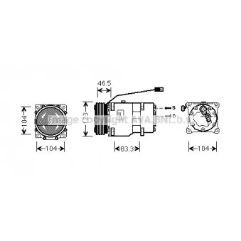 Compresseur, climatisation AVA QUALITY COOLING OEM 9659231080