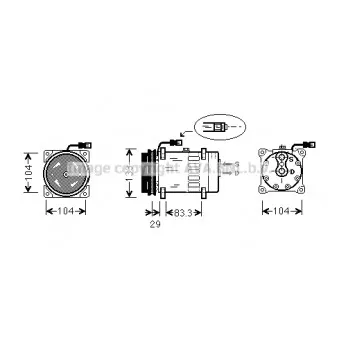 Compresseur, climatisation AVA QUALITY COOLING DFAK025 pour DAF 75 FAV 75,240 - 245cv