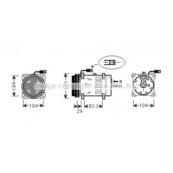 Compresseur, climatisation AVA QUALITY COOLING DFK026 pour DAF 95 FAR 95,330, FAS 95,330 - 330cv