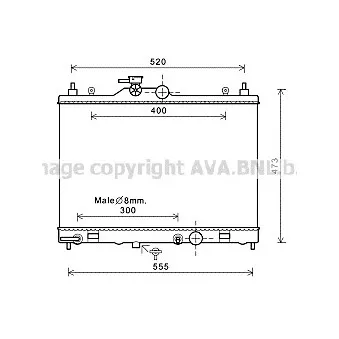 Radiateur, refroidissement du moteur AVA QUALITY COOLING DN2375
