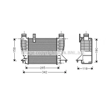 Intercooler, échangeur AVA QUALITY COOLING DN4356