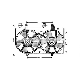 Ventilateur, refroidissement du moteur AVA QUALITY COOLING DN7512