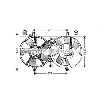 Ventilateur, refroidissement du moteur AVA QUALITY COOLING DN7509