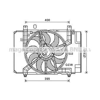 Ventilateur, refroidissement du moteur AVA QUALITY COOLING DN7533