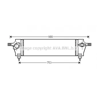 Intercooler, échangeur AVA QUALITY COOLING OEM 14461JD50A