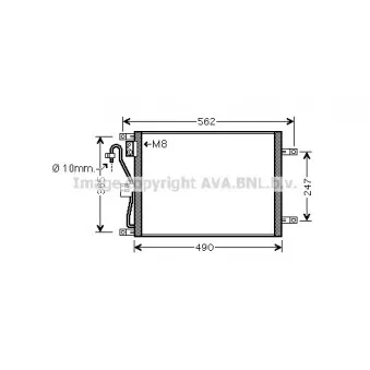 Condenseur, climatisation AVA QUALITY COOLING OEM 92100ay600