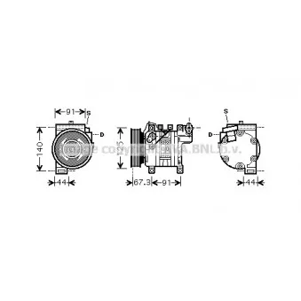 Compresseur, climatisation AVA QUALITY COOLING OEM 9260067B03