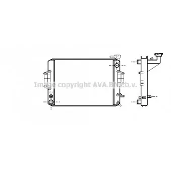 Radiateur, refroidissement du moteur AVA QUALITY COOLING DU2022