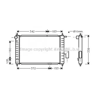 Radiateur, refroidissement du moteur AVA QUALITY COOLING DW2072