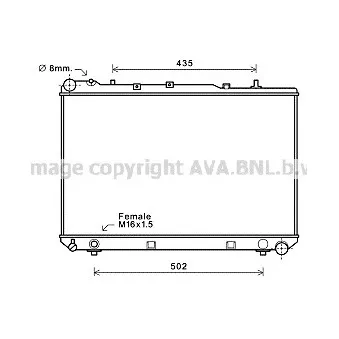 Radiateur, refroidissement du moteur AVA QUALITY COOLING DW2102