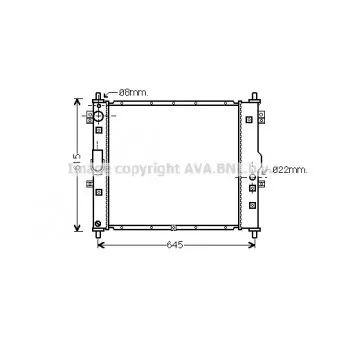 Radiateur, refroidissement du moteur AVA QUALITY COOLING DW2117