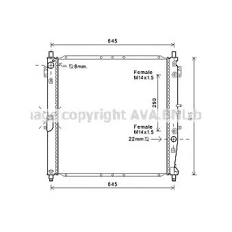 Radiateur, refroidissement du moteur AVA QUALITY COOLING DW2119