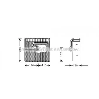 Evaporateur climatisation AVA QUALITY COOLING DWV035