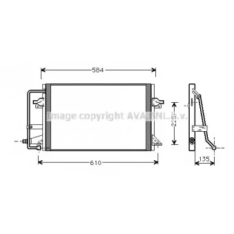 Condenseur, climatisation AVA QUALITY COOLING OEM 6499843
